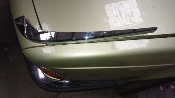 Front left bumper (US: fender) cover, chrome, BMW series E24 628-635 CSi, NEW!
