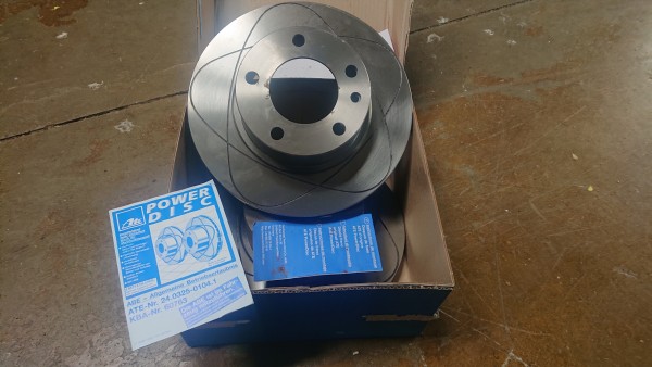 Front axle brake discs, 282 x 25 mm set, BMW series E24 E28, original ATE, NEW!